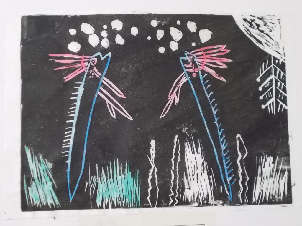 4年図工 木版画 - 四日市市立下野小学校